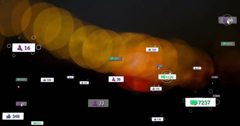 Floating Social Media Engagement on Abstract Background