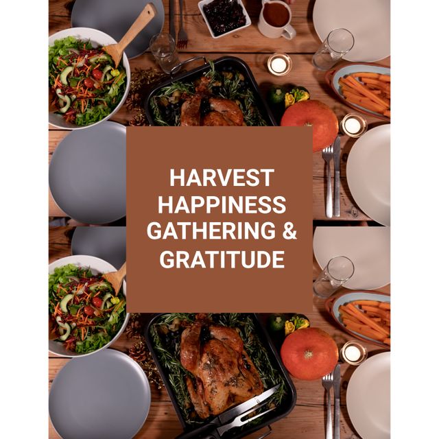 Thanksgiving Feast Celebrating Harvest Happiness, Gratitude Gathering - Download Free Stock Templates Pikwizard.com