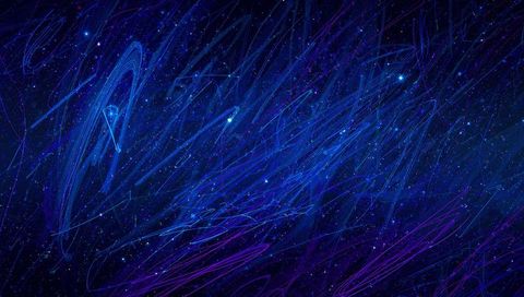 Neon Light Trails in Futuristic Galaxy Scene