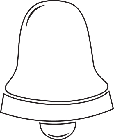 Black bell outline on transparent background illustration
