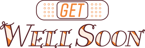 Transparent get well soon typography with bandage accent