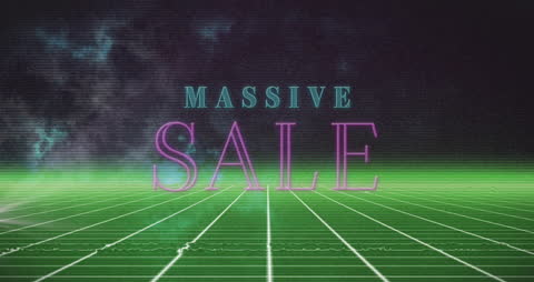 Retro Futuristic Massive Sale Announcement