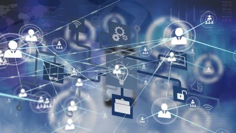 Futuristic Digital Network Connections with Data Processing Elements