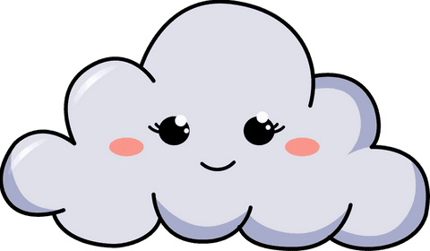 gray cloud character with playful expression on transparent background - Download Free Stock Videos Pikwizard.com