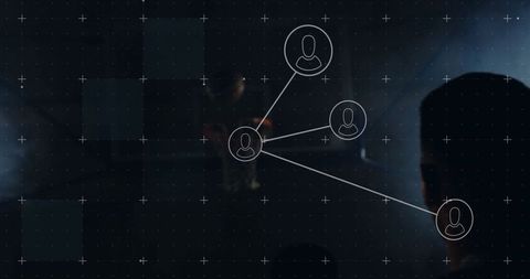 Silhouette monitoring digital network connectivity in control room