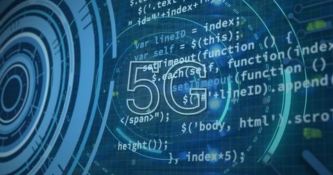 Digital Futuristic Concept of 5G Network and Data Processing - Download Free Stock Images Pikwizard.com