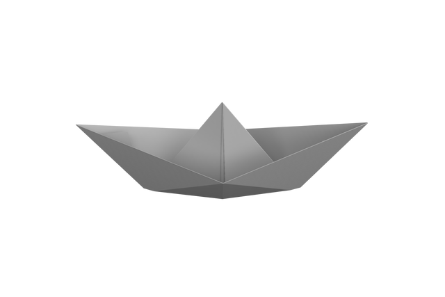 This vector illustration of a gray origami paper boat on a transparent background is ideal for children's projects, craft tutorials, or educational materials. It suits use in DIY craft schedules, minimalist design themes, and graphics for storybooks. The simple, clean design makes it easy to incorporate into any project needing a touch of playful creativity.