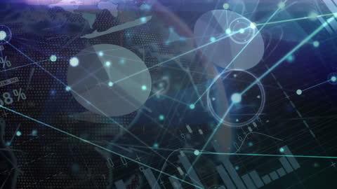 Digital Data Network Visualized over Abstract Globe