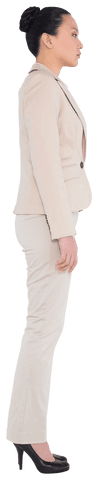 Transparent Confident Asian Businesswoman Standing Portrait