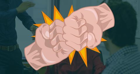 Retro Emoji and Business Collaboration Conceptual Art