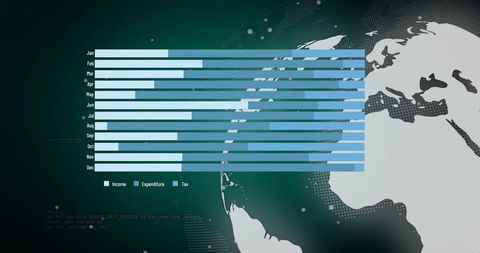 Global Digital Data Visualization with Financial Bar Graph - Download Free Stock Images Pikwizard.com