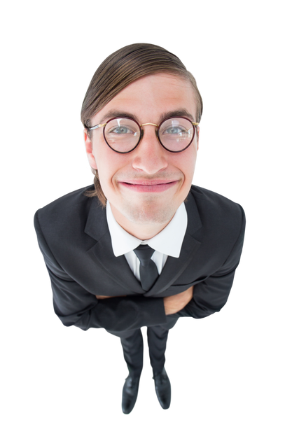 Transparent Businessman With Glasses Smiling Happily - Download Free Stock Videos Pikwizard.com