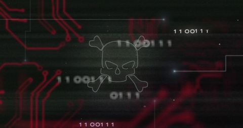 Digital Security Threat Concept with Skull Symbol and Circuit Board - Download Free Stock Images Pikwizard.com