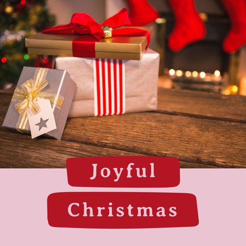 Joyful christmas gifts with festive present wrapping