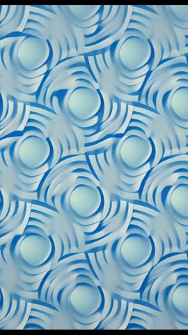Blue Swirl Rings Morphing Vertical Video Loop for Hypnotic Fluid Motion Background