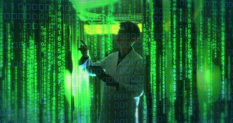 Digital Interface with Binary Code and Cybersecurity Expert - Download Free Stock Images Pikwizard.com