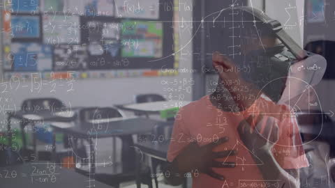 Young Student Exploring Math with Virtual Reality Innovation