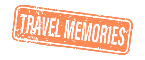 Vintage Travel Memories Stamp on Transparent Background