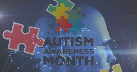 Autism awareness month conceptual puzzle design