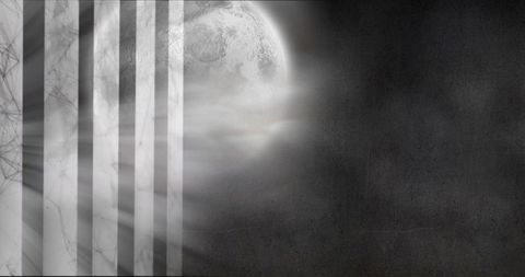 Abstract moonlight with geometric lines on dark background