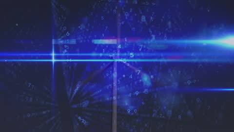 Digital Data Flow Around Futuristic Wind Turbine