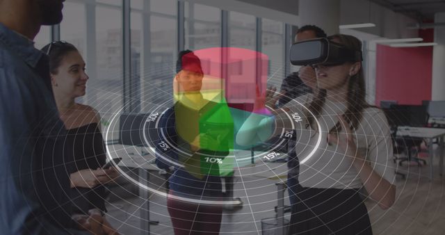 Diverse Professionals Engaging with Virtual Reality Analytics - Download Free Stock Images Pikwizard.com