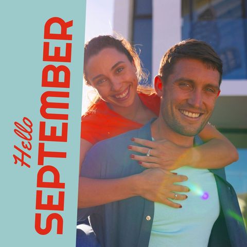 Happy Couple Smiling Joyfully Welcomes September