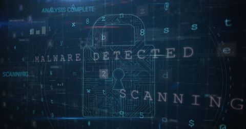 Cybersecurity Lock with Malware Detection Overlay - Download Free Stock Images Pikwizard.com