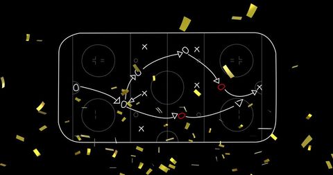 Dynamic Sport Strategy Diagram with Celebratory Confetti