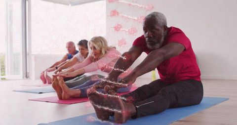 Seniors Yoga Incorporating Modern Technology with DNA Visualization