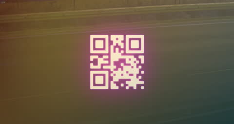 Neon QR Code with Digital Futuristic Design
