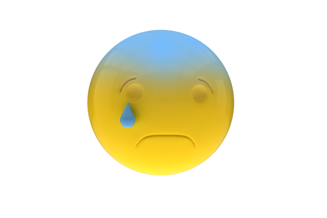 Transparent 3D Crying Smiley in Gradient Blue and Yellow Colors - Download Free Stock Videos Pikwizard.com