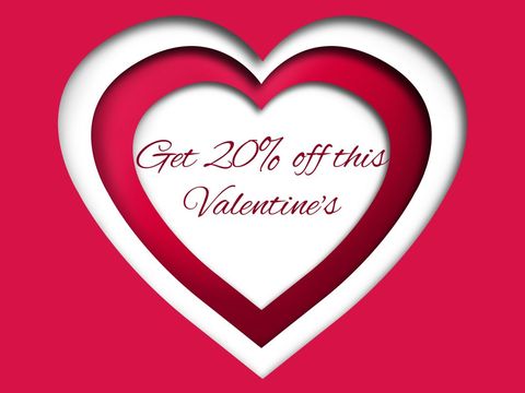 Valentine's Day Heart-Shaped Discount Promo Banner - Download Free Stock Templates Pikwizard.com