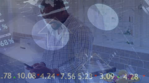 Businessman Analyzing Financial Data with Technology