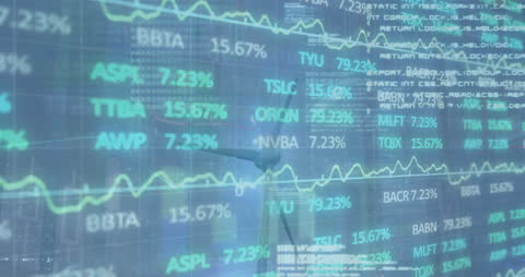 Abstract Financial Data Overlapping Confetti Background