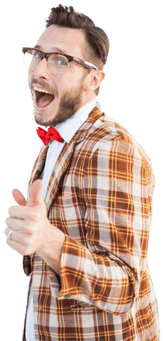 Enthusiastic Hipster Giving Thumbs Up in Transparent Background - Download Free Stock Videos Pikwizard.com