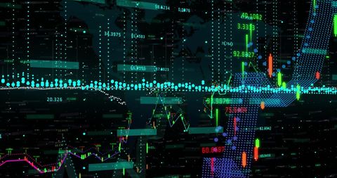 Digital Financial Analytics Displayed on Global Interface