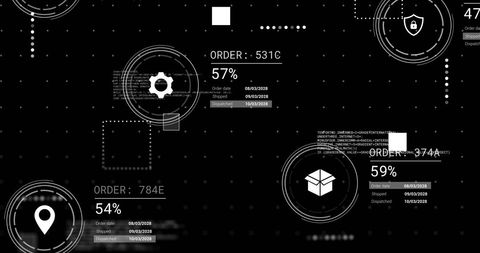 Advanced Data Processing Interface with AI Elements on Black Backdrop - Download Free Stock Images Pikwizard.com