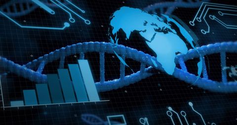 global digital network with dna and data visualization - Download Free Stock Images Pikwizard.com