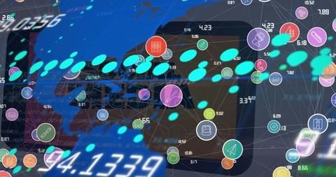 Global Data Network with Digital Interface and Icons - Download Free Stock Images Pikwizard.com