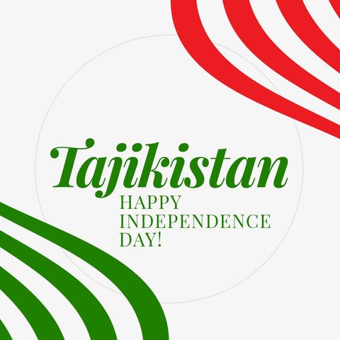 tajikistan independence day greeting with dynamic red and green patterns - Download Free Stock Templates Pikwizard.com