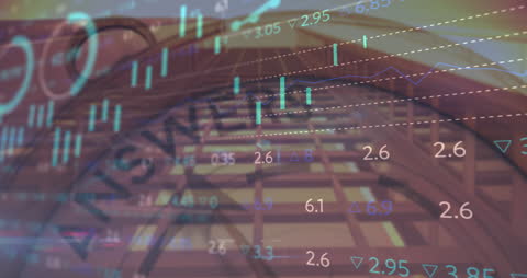 Abstract Financial Data and Clock Overlay Concept