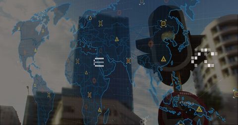 Global Data and Traffic Signal Interface - Download Free Stock Images Pikwizard.com