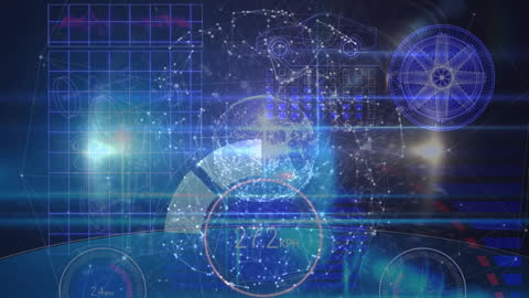 Futuristic Global Technology Concept with Virtual Connections