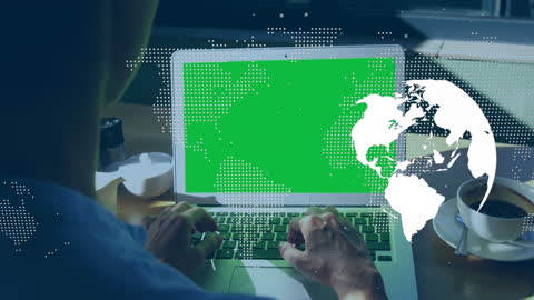 Global Data Processing with Digital Interface Illustration