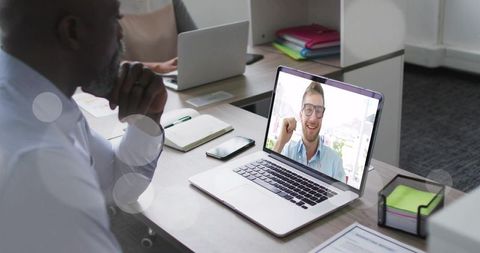 Business Collaboration During Video Call in Modern Office