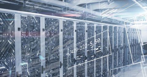 Advanced Data Center with Digital Network Integration Graphics