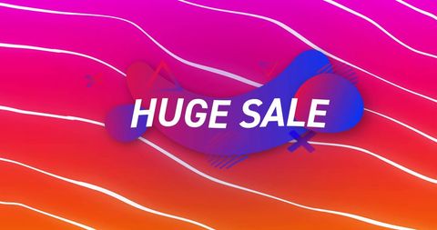 Colorful huge sale banner with vibrant background