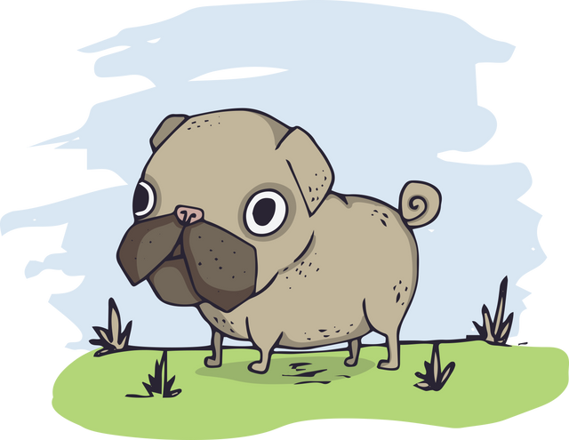 Cute Gray Dog Illustration On Grass Transparent Background Peg Fat - Download Free Stock Videos Pikwizard.com