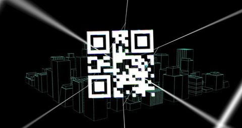 Illustrative QR Code Over Futuristic Digital Cityscape - Download Free Stock Images Pikwizard.com